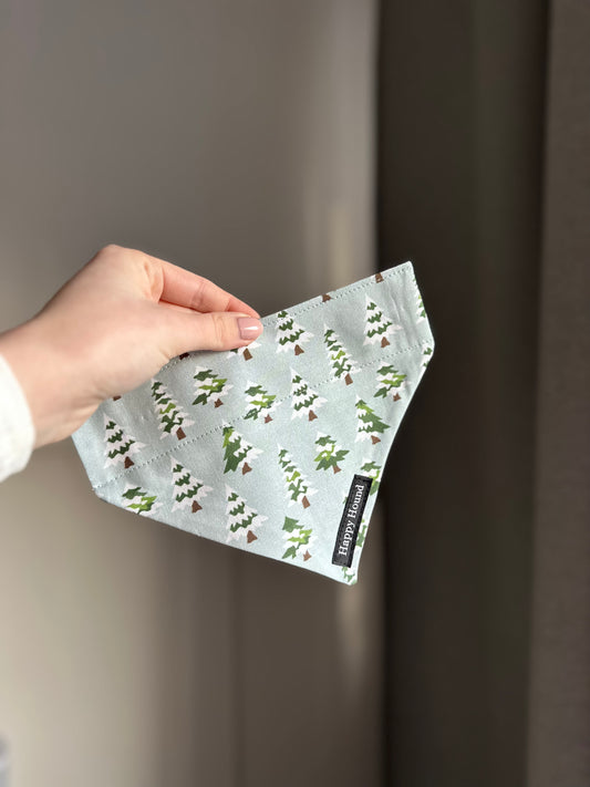 Christmas Snowy Trees | Small | Handmade Bandana