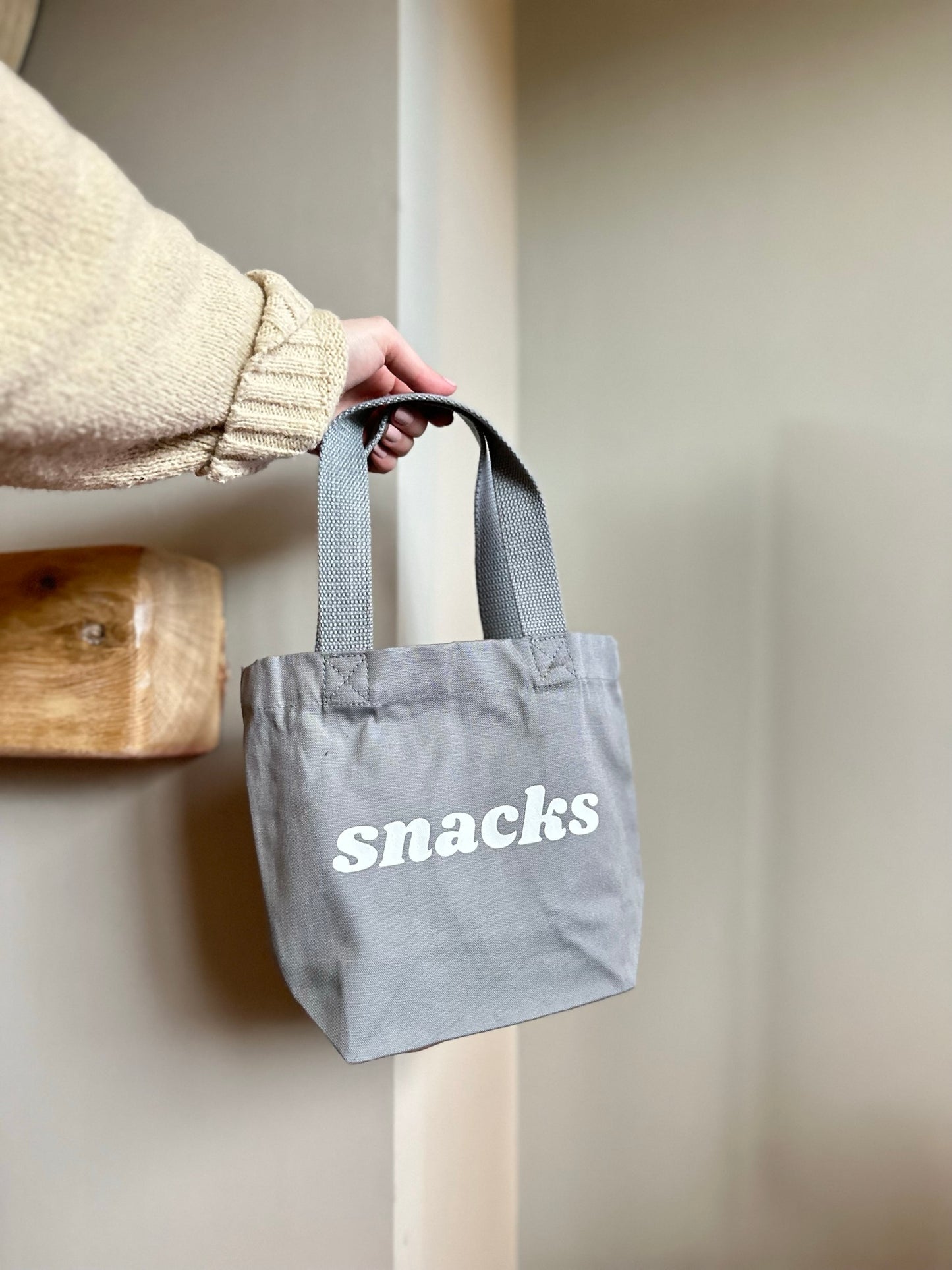 Snacks | Mini Cotton Tote Bag