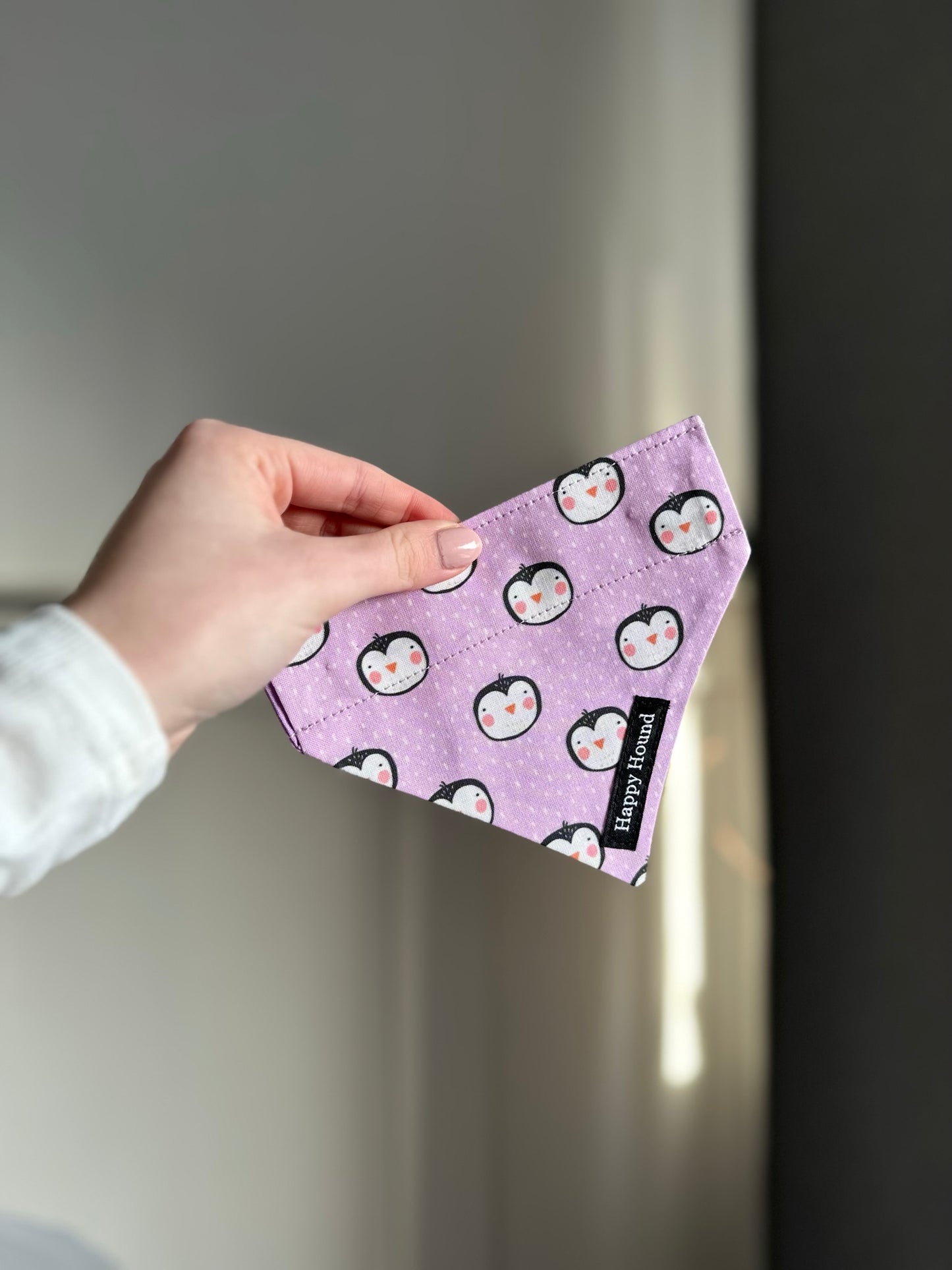 Christmas Penguins Lilac | XS | Handmade Bandana