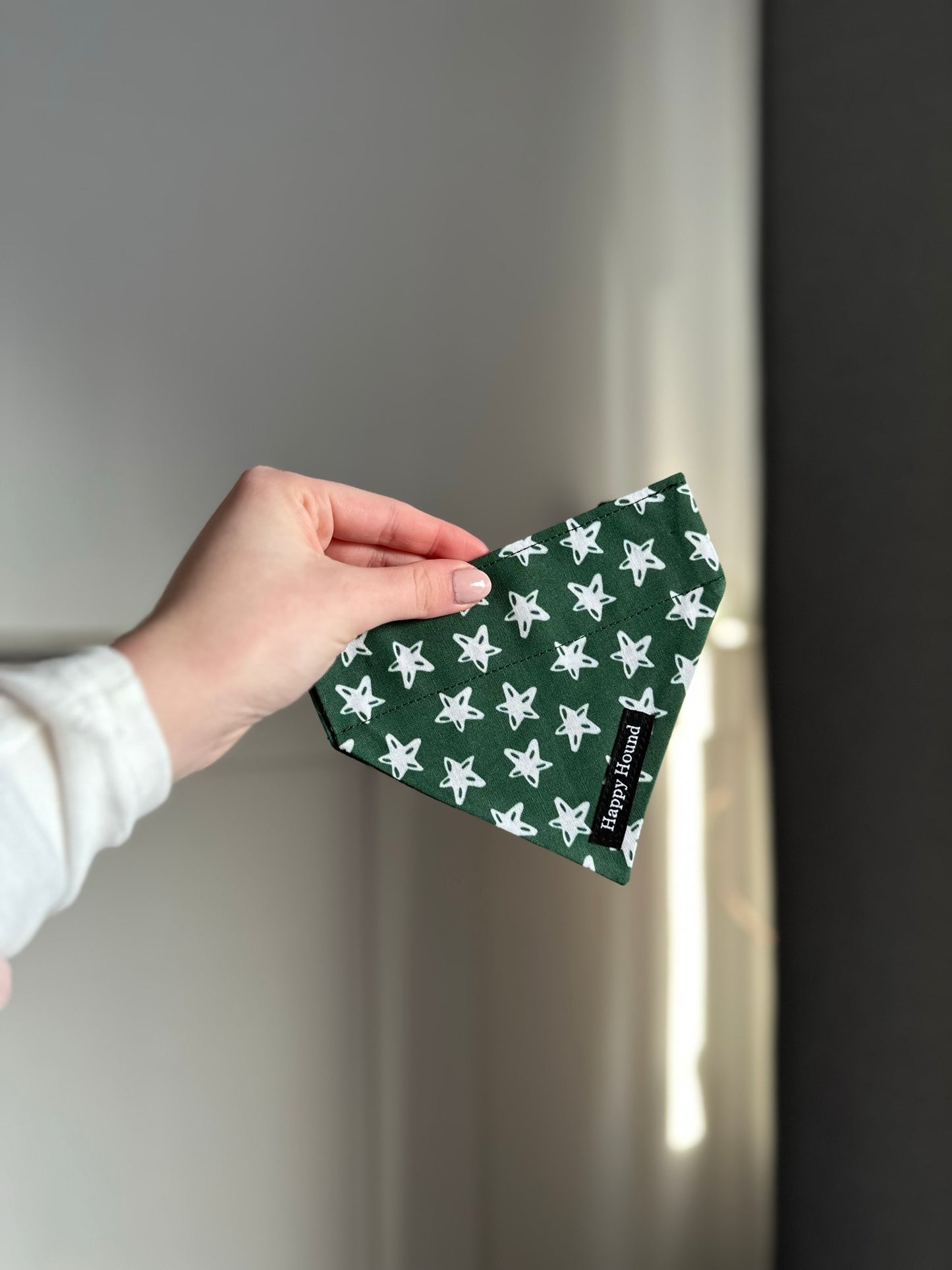 Christmas Star Green | XS | Handmade Bandana