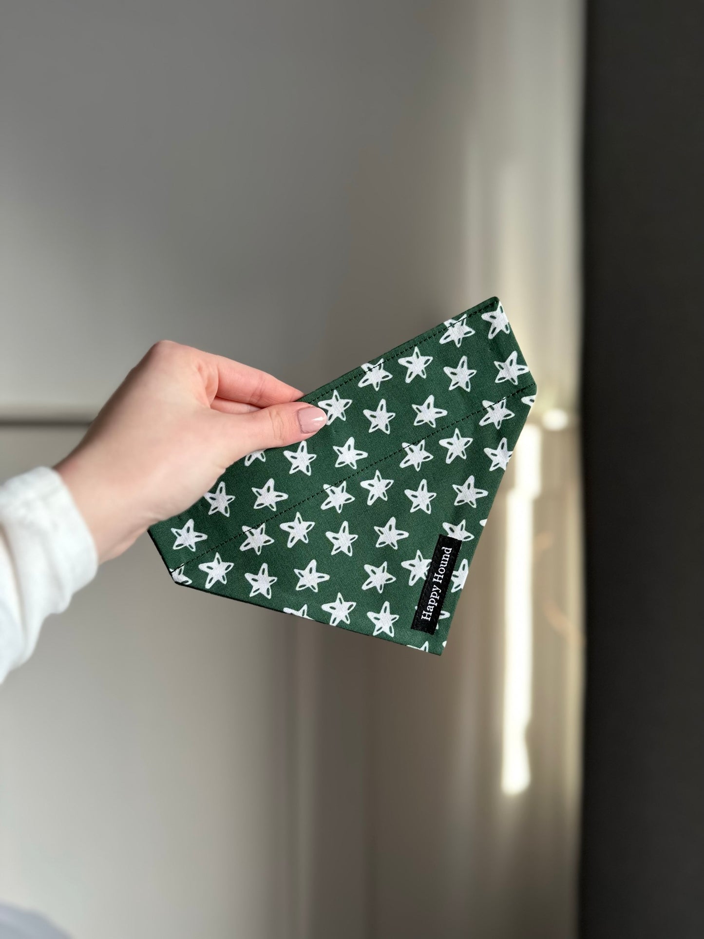 Christmas Star Green | Small | Handmade Bandana