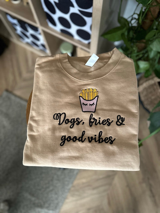 XS | Dogs, Fries & Good Vibes | Unisex Sweatshirt