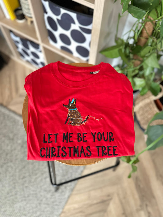 XS | Let Me Be Your Christmas Tree | Embroidered Unisex Organic T Shirt