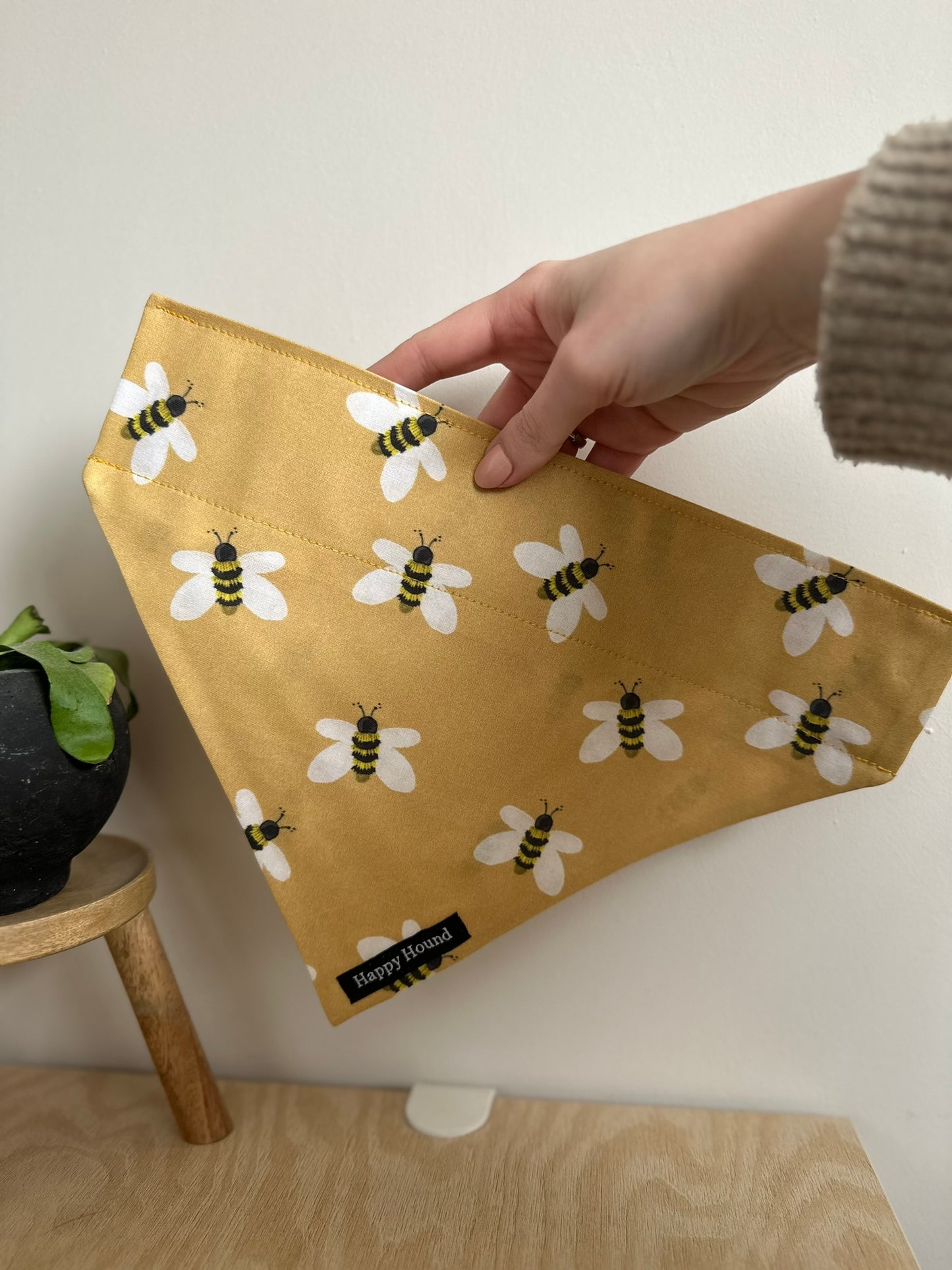 Honey Bee Yellow | Large | Handmade Bandana