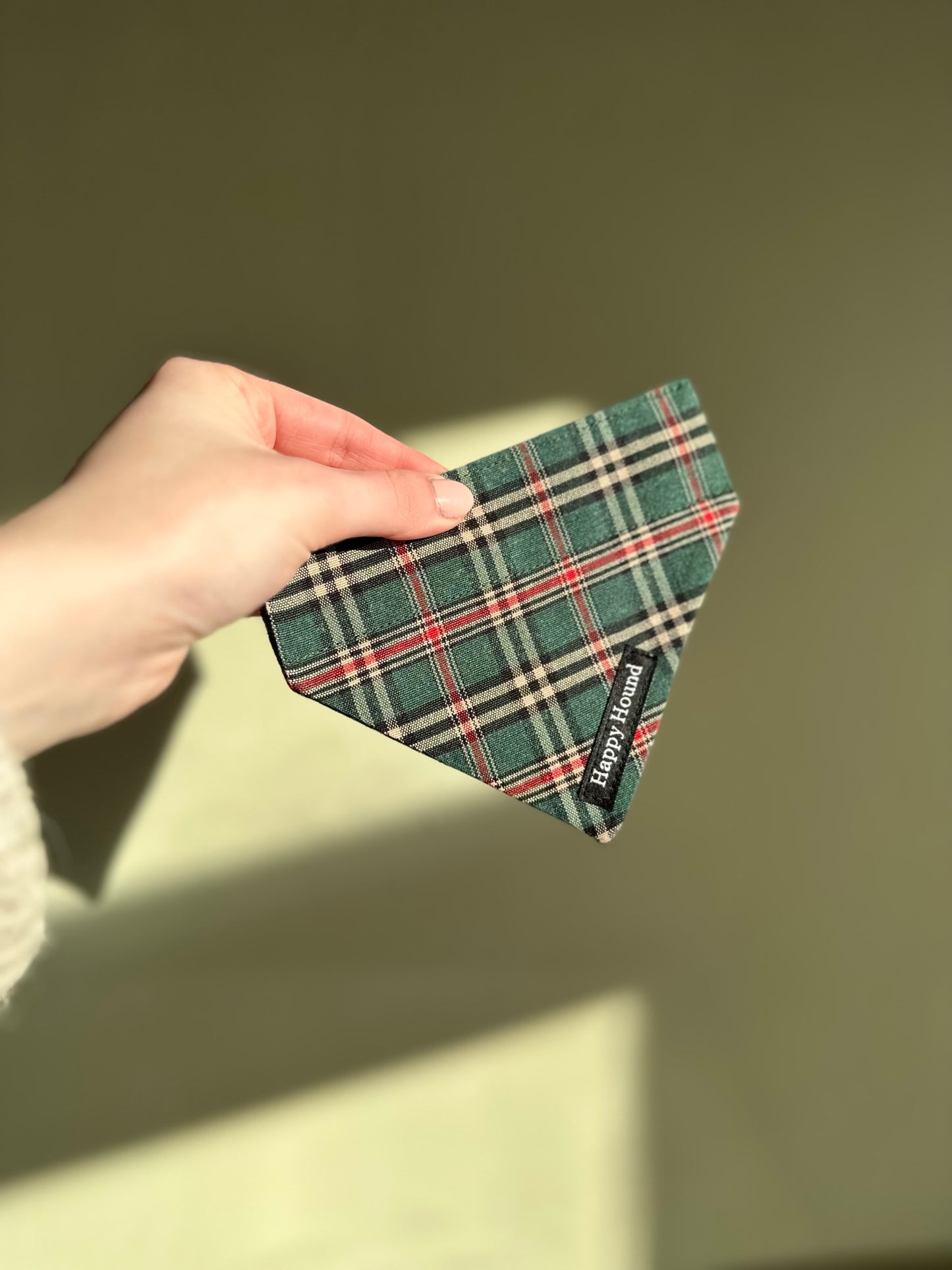 Green Tartan | XS | Handmade Bandana