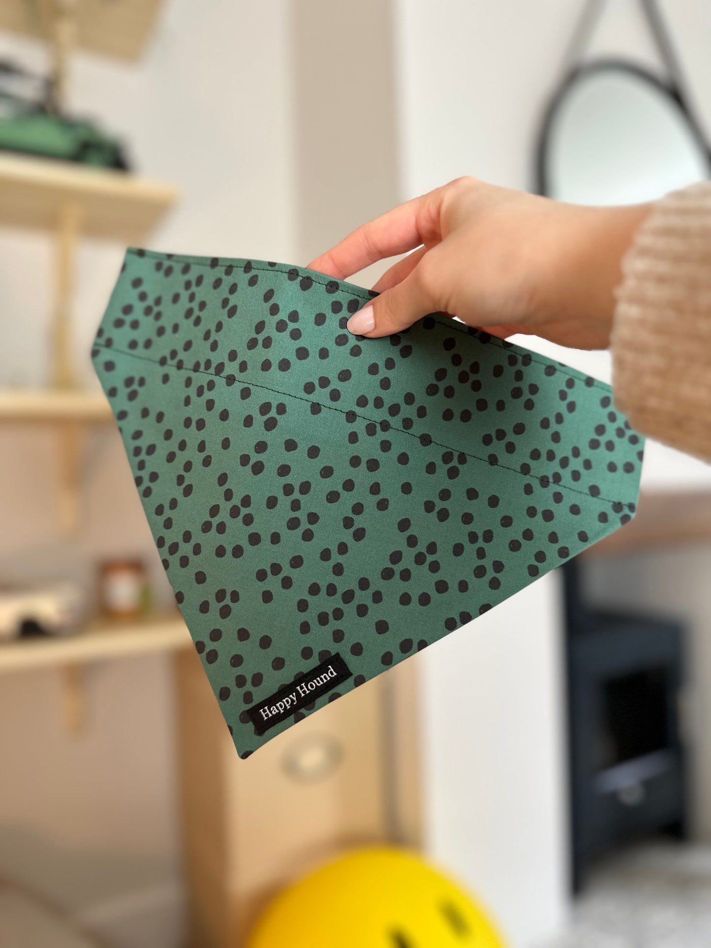 Dotty Green | Large | Handmade Bandana