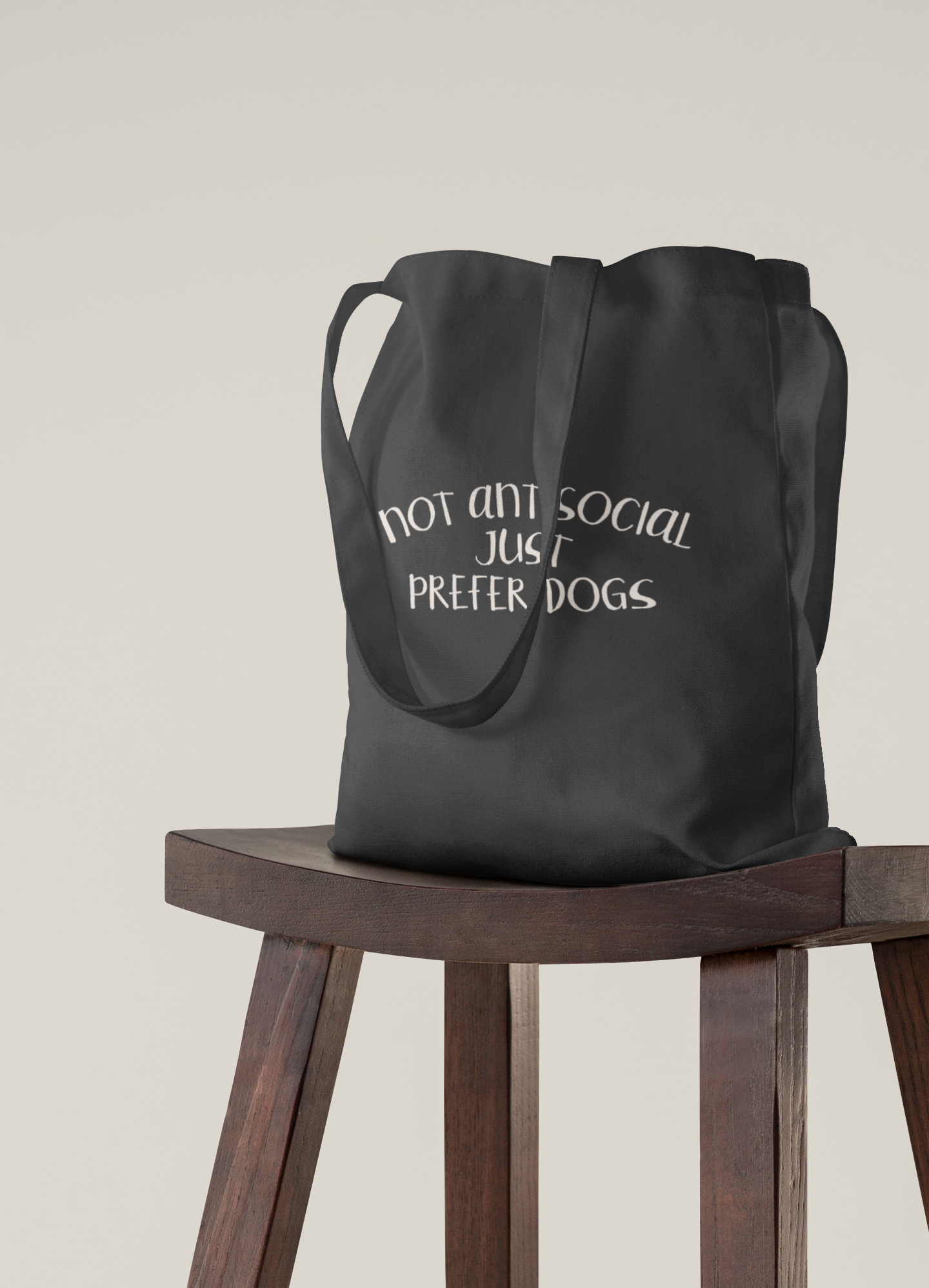 Not Antisocial Just Prefer Dogs | Cotton Tote Bag