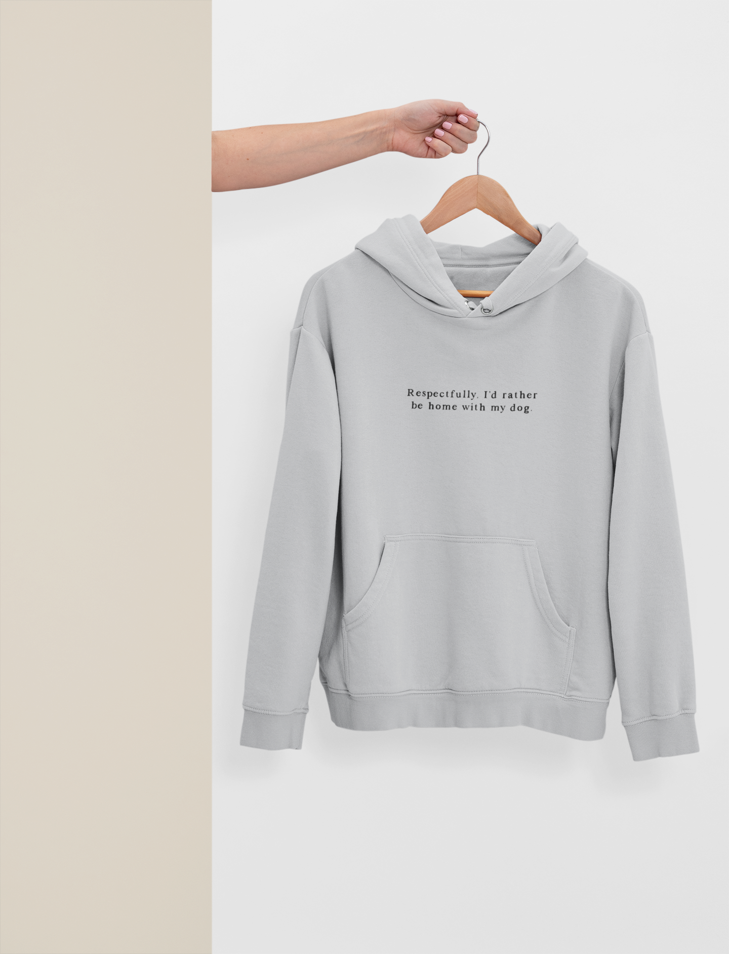 Embroidered | Respectfully, I'd Rather Be Home With My Dog | Unisex Hoodie